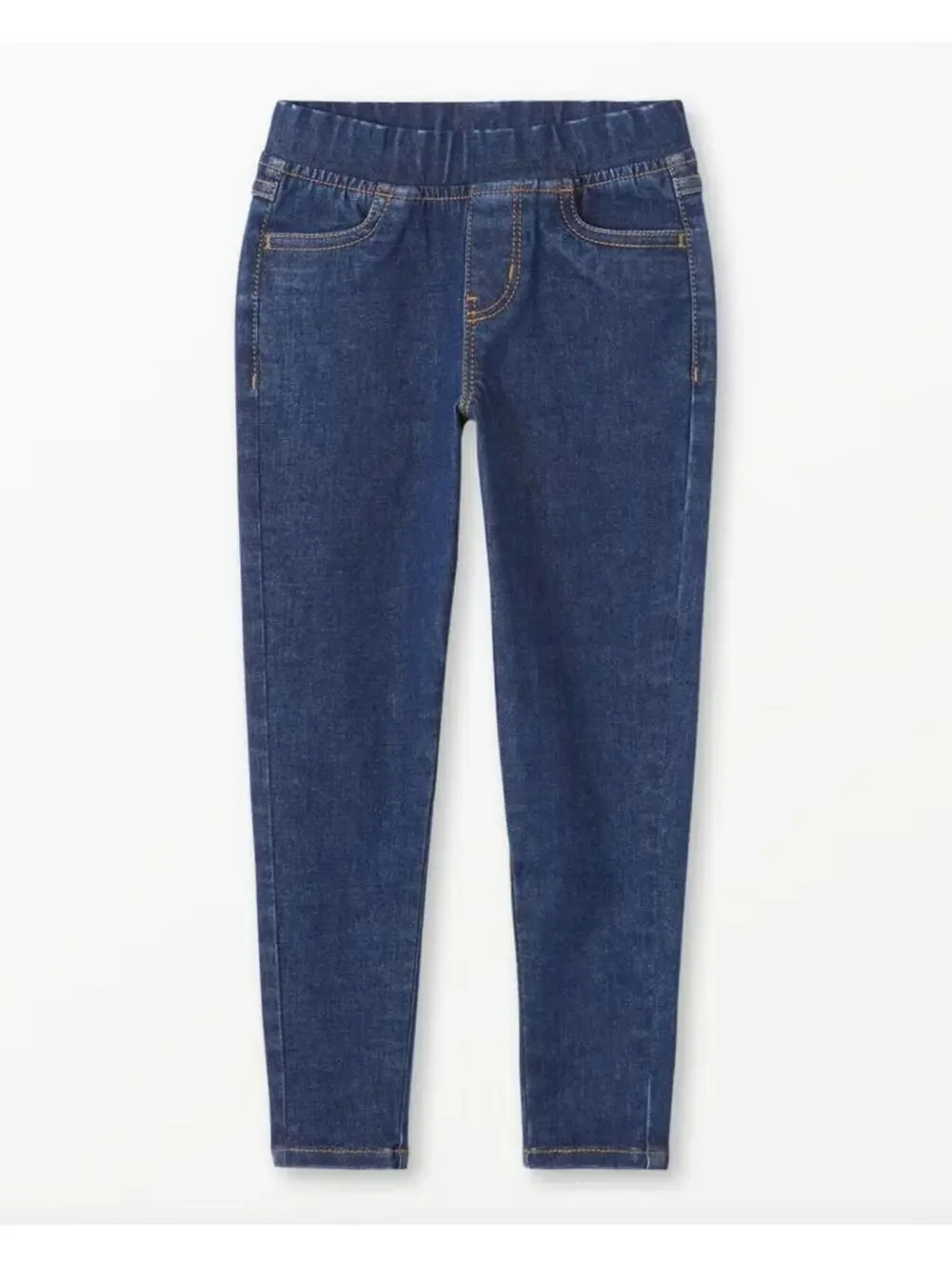 (RC) Hanna Andersson Girls 8 Denim Skinny Fit Jeggings Pull-On Stretch Jeans